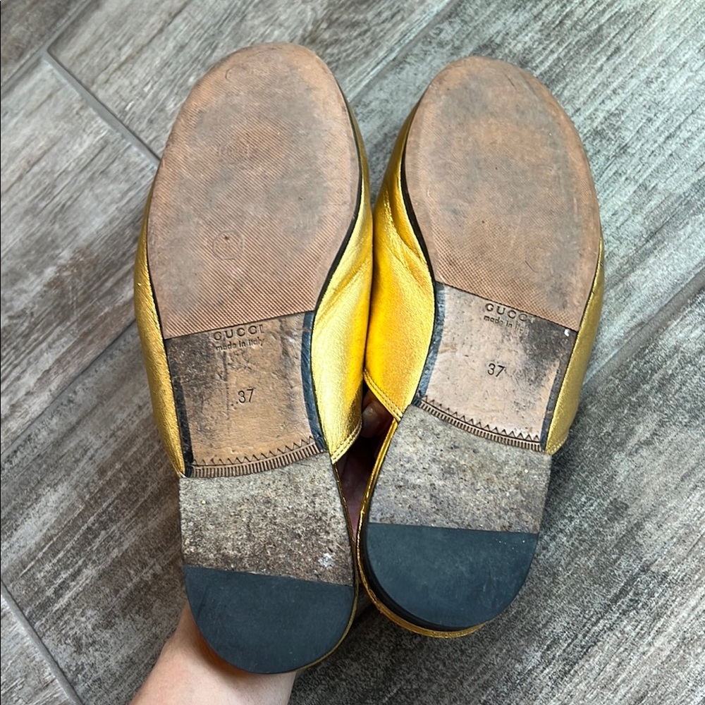 Gucci Gold Mules - Picture 4 of 9